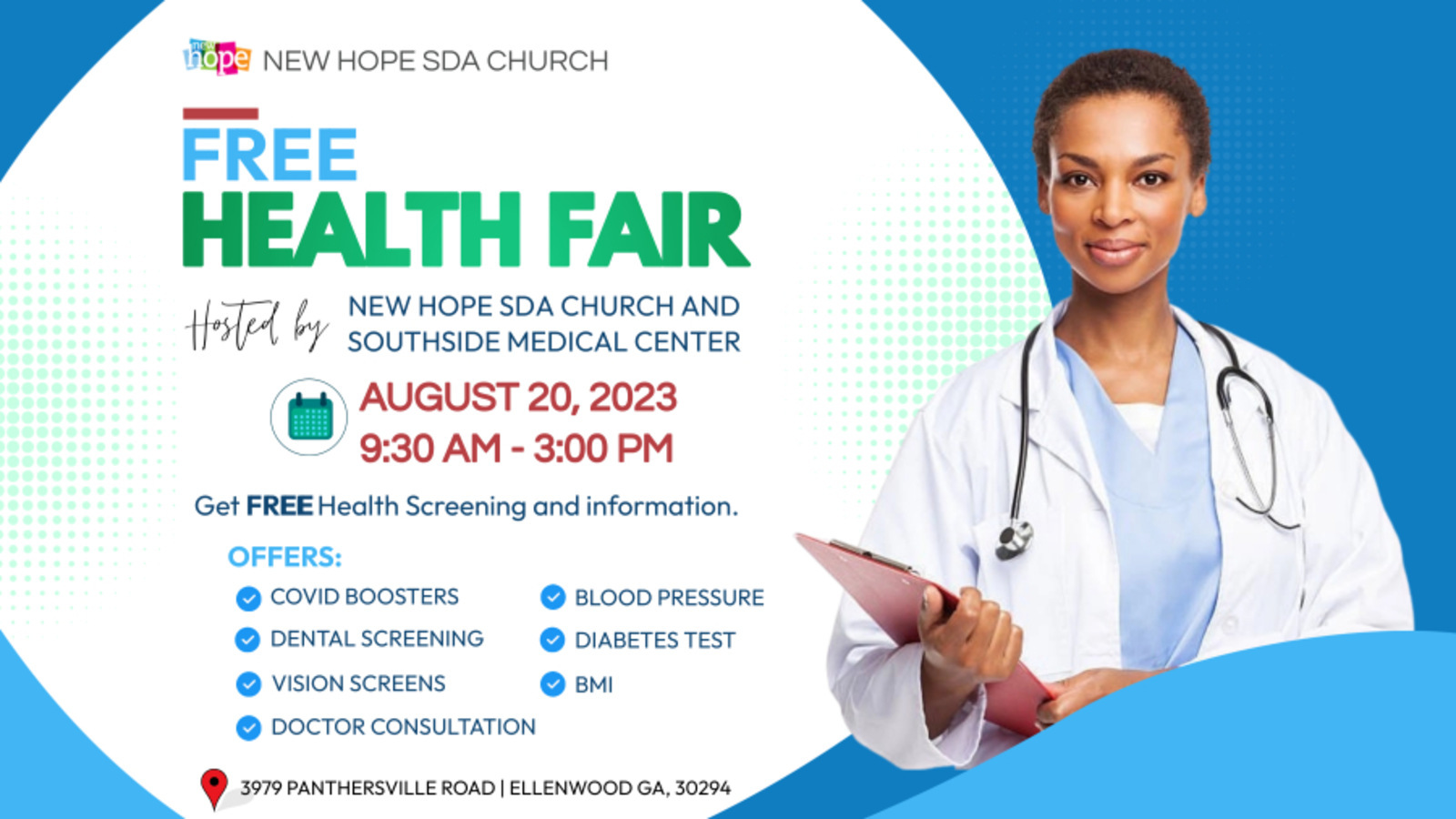 Free Health Fair - New Hope Seventh-day Adventist Church