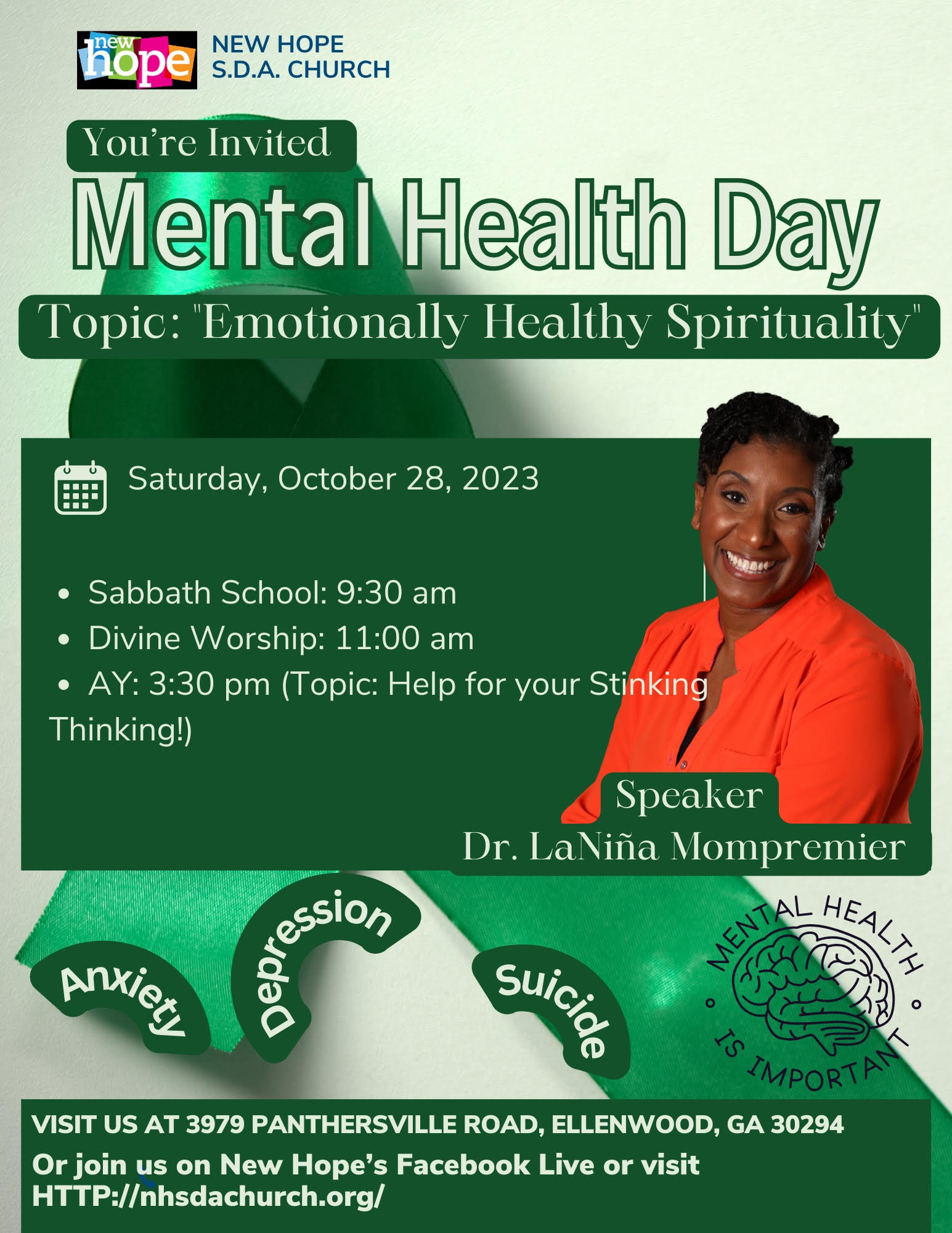 Mental Health Day - New Hope Seventh-day Adventist Church